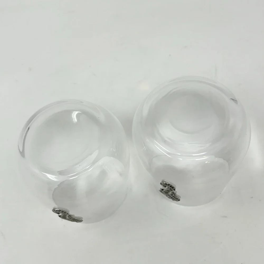 MENAGERIE Stemless Wine Cognac Glasses Set of 2 Pewter Seahorse Coastal Decor